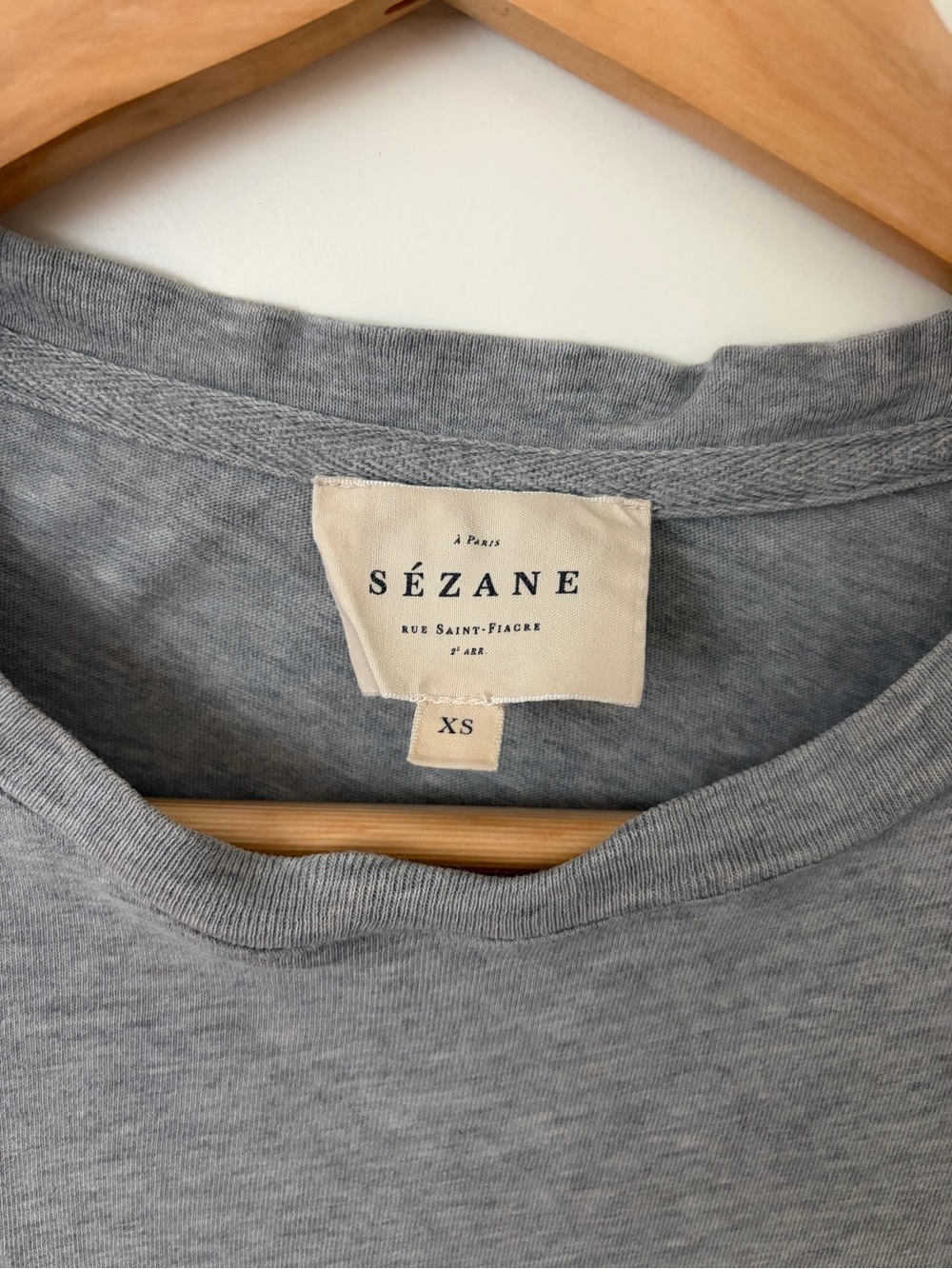 Sezane LIBERTÉ gray t shirt - size XS - Picture 4 of 7